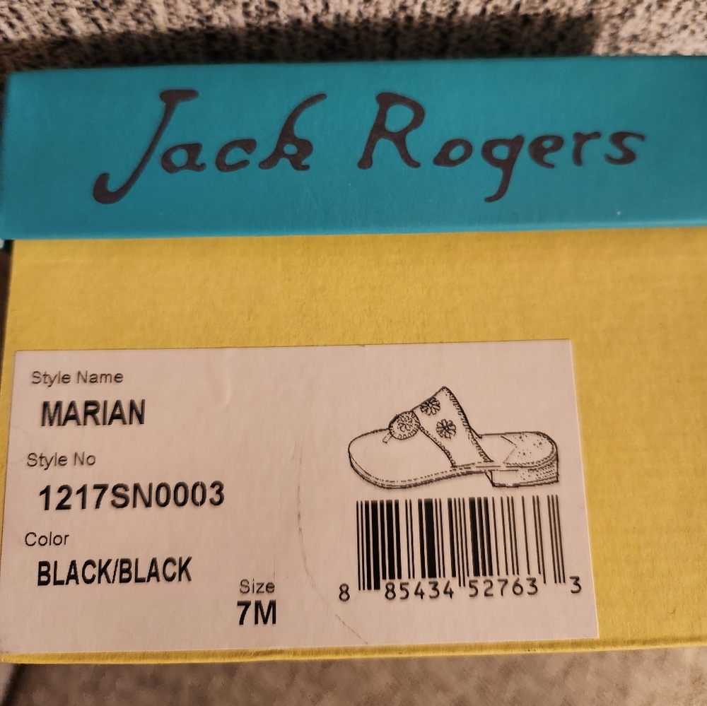 Jack Rogers Black and Cream Sandals